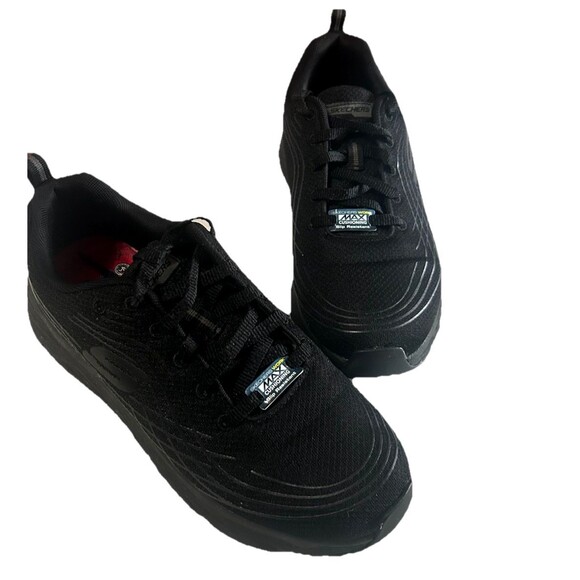 Skechers Work Slip Resistant Womens 8.5 Wide Max Cushioning Shoes Black 108016W - Picture 2 of 10